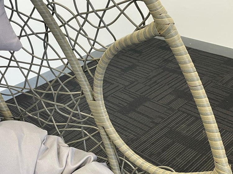'Queenie' Hanging Egg Swing Chair - Outdoor Wicker Twin Seat