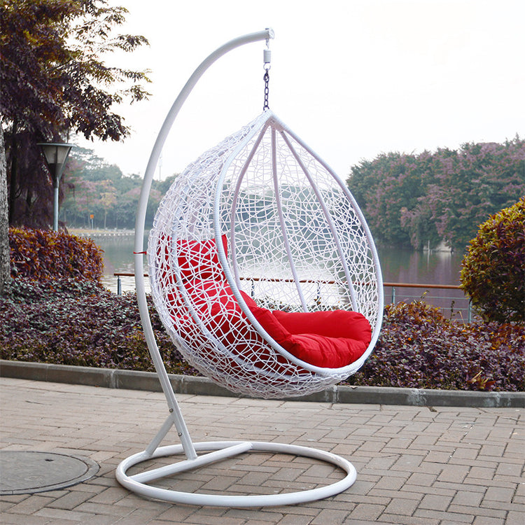 Sunny Side Up White Hanging Egg Chair with Cushion X LARGE