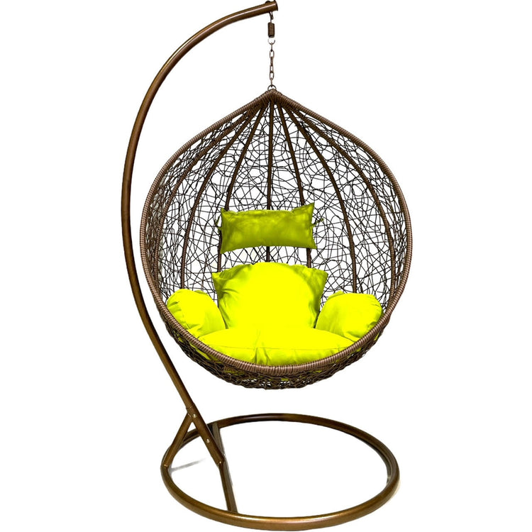 Sunny Side Up Brown Hanging Egg Chair with Cushion X LARGE