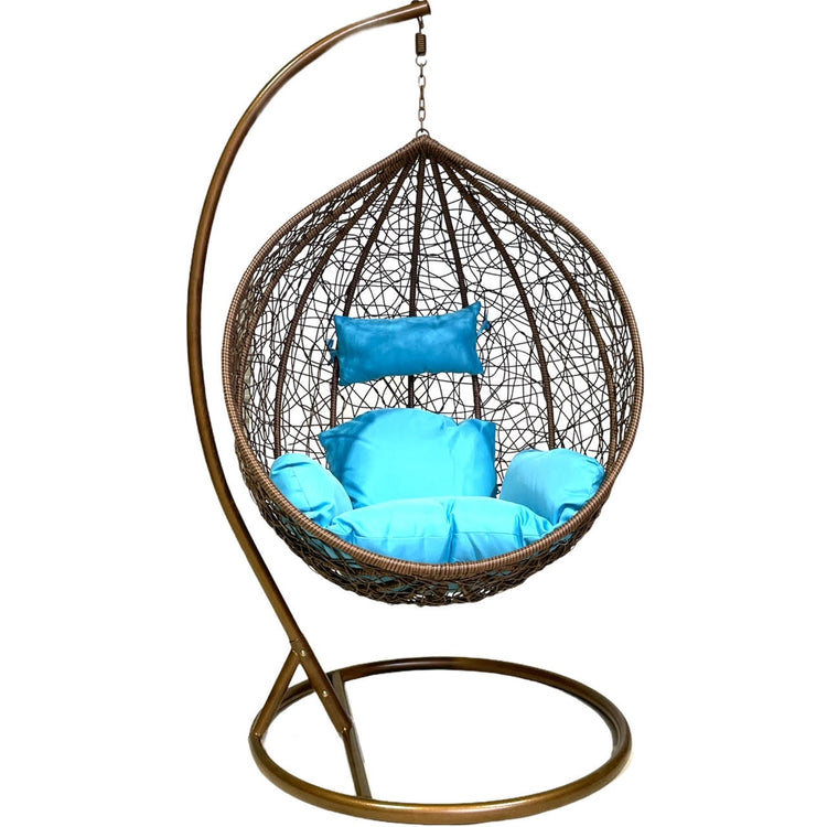 Sunny Side Up Brown Hanging Egg Chair with Cushion X LARGE