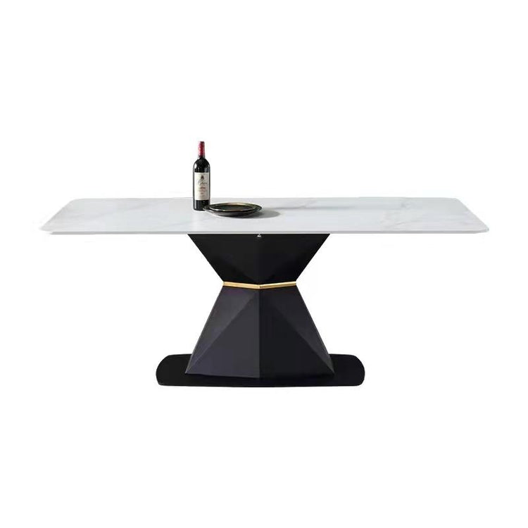 Modern Contours White Stone Dining Table