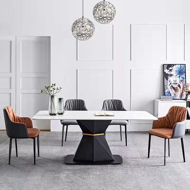 Modern Contours White Stone Dining Table
