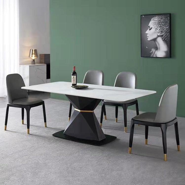 Modern Contours White Stone Dining Table