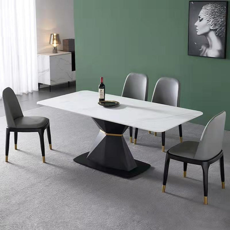 Modern Contours White Stone Dining Table