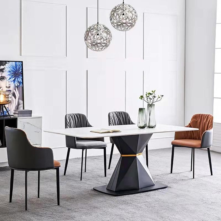 Modern Contours White Stone Dining Table