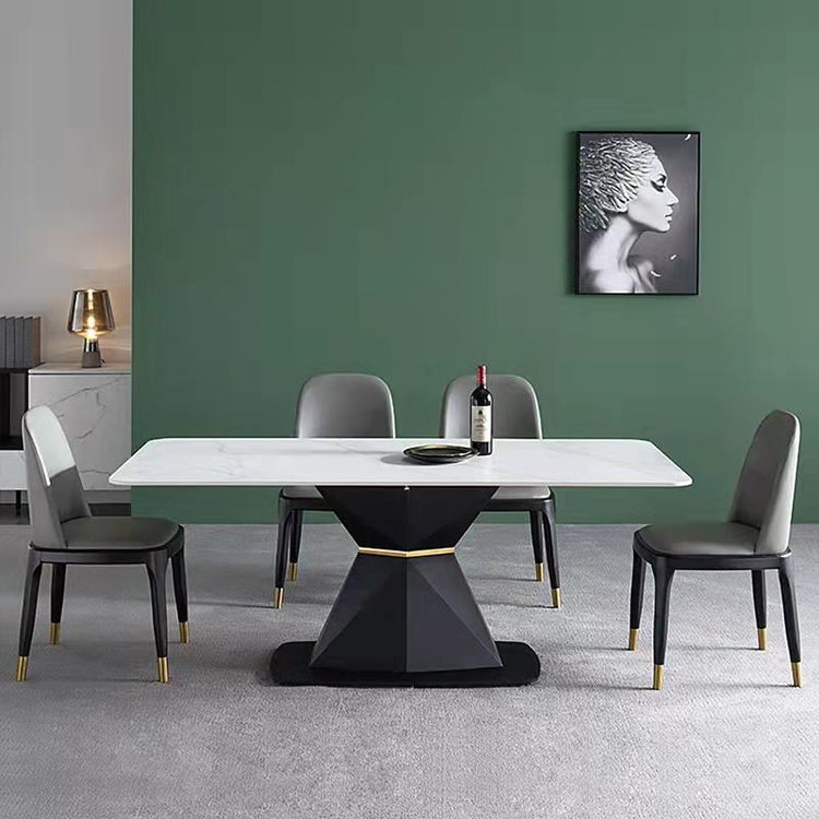 Modern Contours White Stone Dining Table