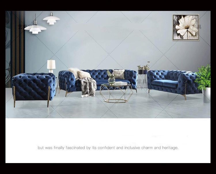 Nandi Velvet Sofa Set