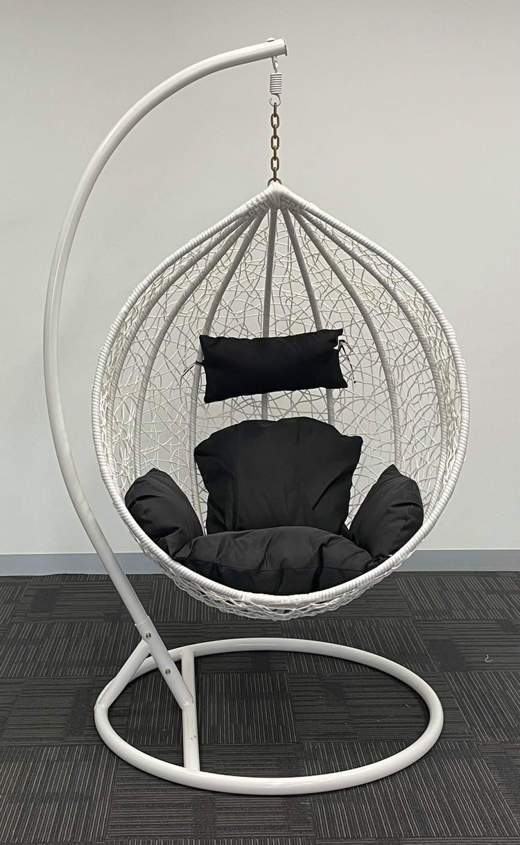 Sunny Side Up White Hanging Egg Chair with Cushion X LARGE