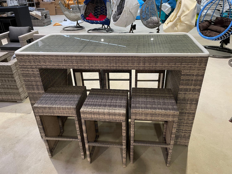 Hanging Garden 7-Piece Outdoor Bar Table and Stools Set