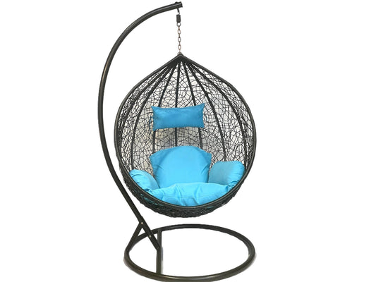 Sunny Side Up Black Hanging Egg Chair With Cushion X LARGE
