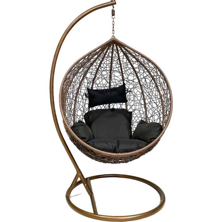 Sunny Side Up Brown Hanging Egg Chair with Cushion X LARGE