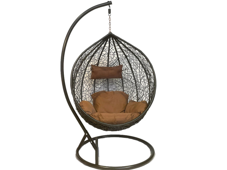 Sunny Side Up Black Hanging Egg Chair With Cushion X LARGE