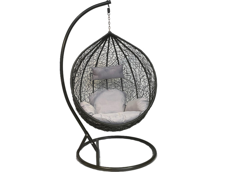 Sunny Side Up Black Hanging Egg Chair With Cushion X LARGE