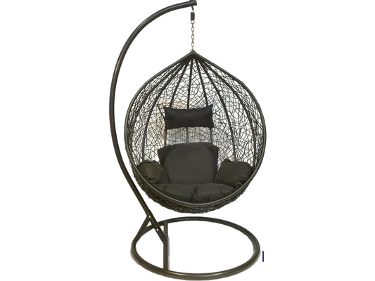 Sunny Side Up Black Hanging Egg Chair With Cushion X LARGE