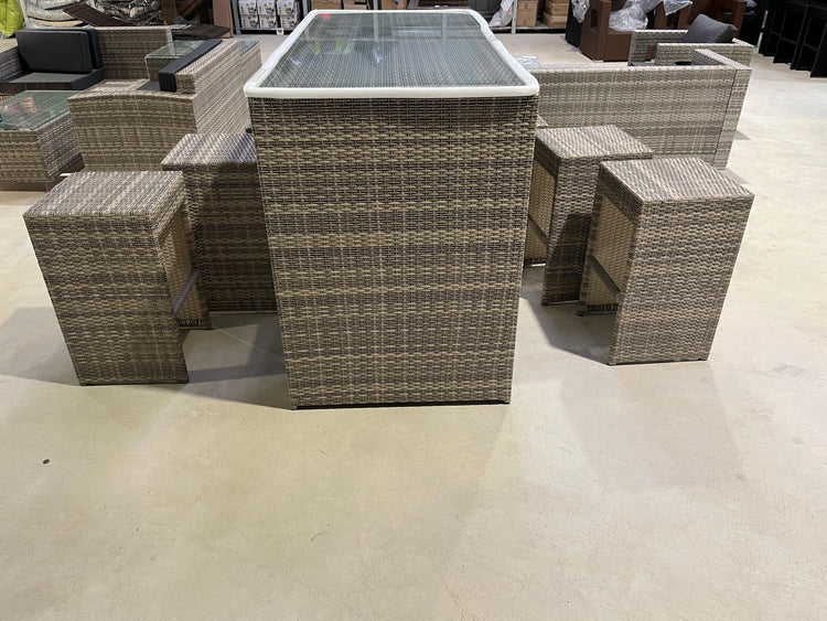Hanging Garden 7-Piece Outdoor Bar Table and Stools Set
