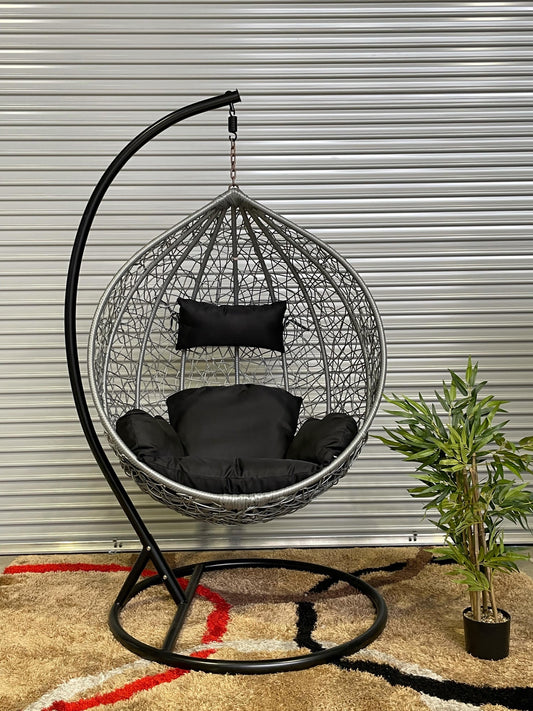 Sunny Side Up Grey Hanging Egg Chair with Cushion X LARGE