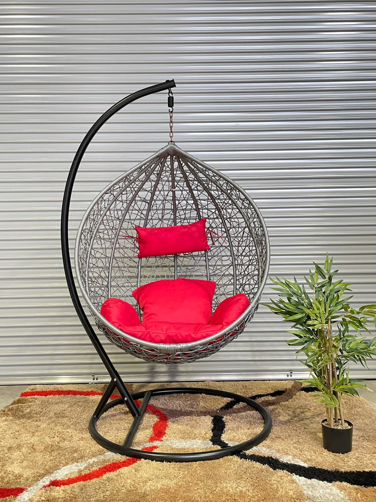 Sunny Side Up Grey Hanging Egg Chair with Cushion X LARGE