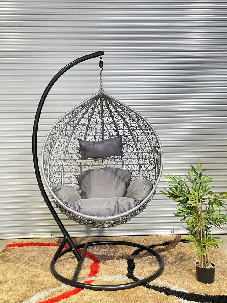 Sunny Side Up Grey Hanging Egg Chair with Cushion X LARGE