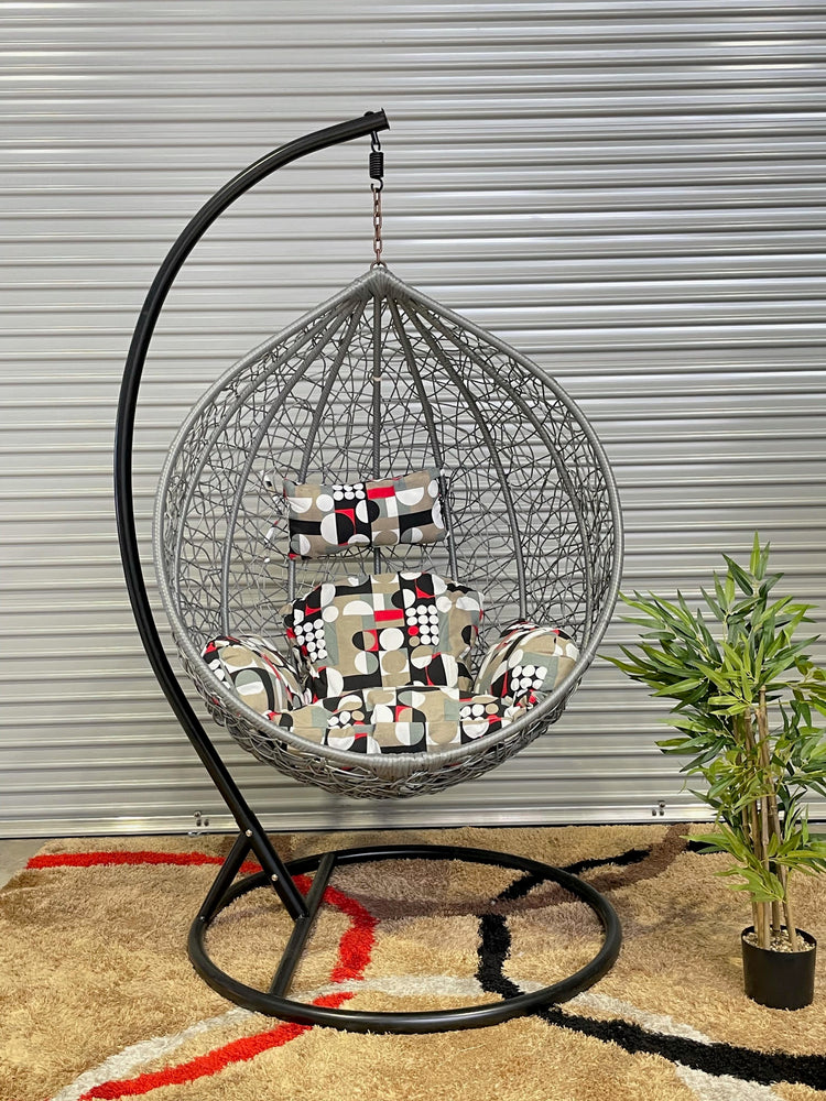 Sunny Side Up Grey Hanging Egg Chair with Cushion X LARGE