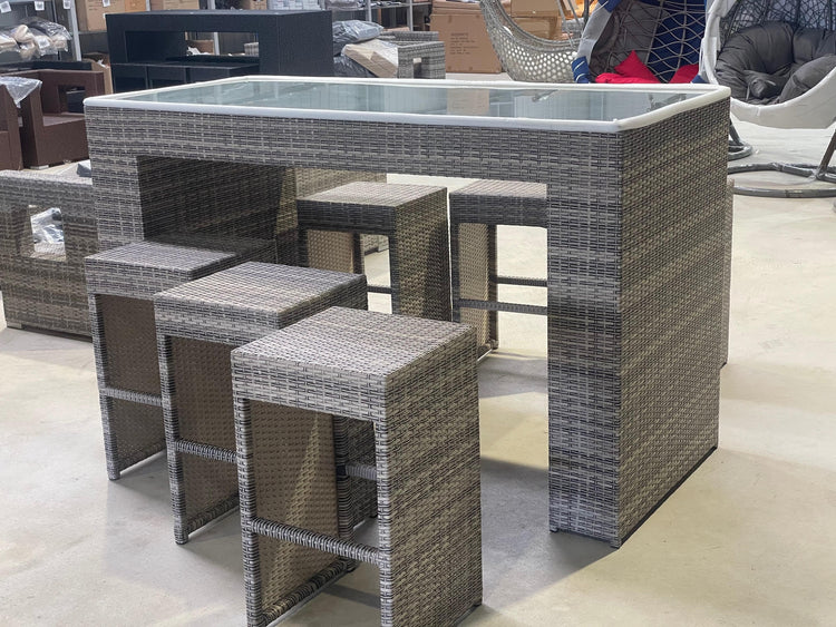 Hanging Garden 7-Piece Outdoor Bar Table and Stools Set