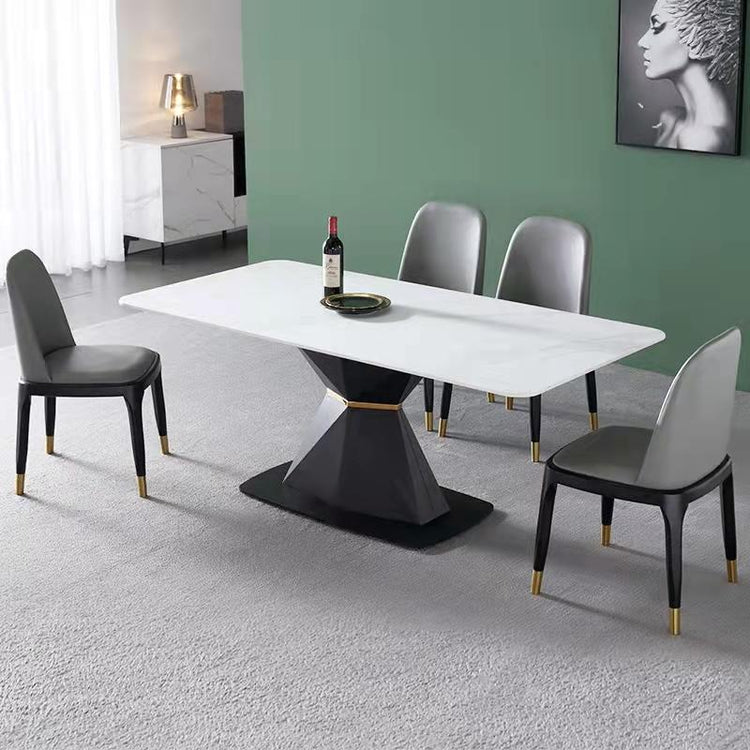Modern Contours White Stone Dining Table