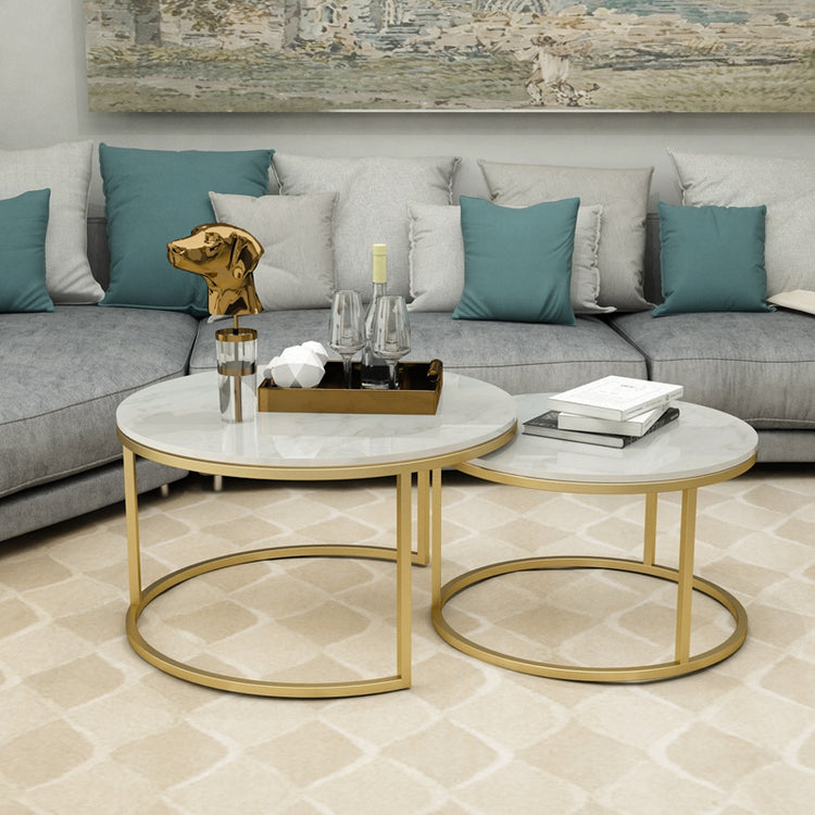 Milanese Cafe Coffee Table Set (Round Base)