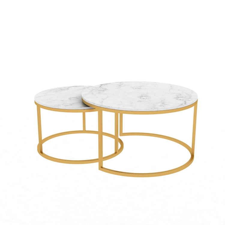 Milanese Cafe Coffee Table Set (Round Base)