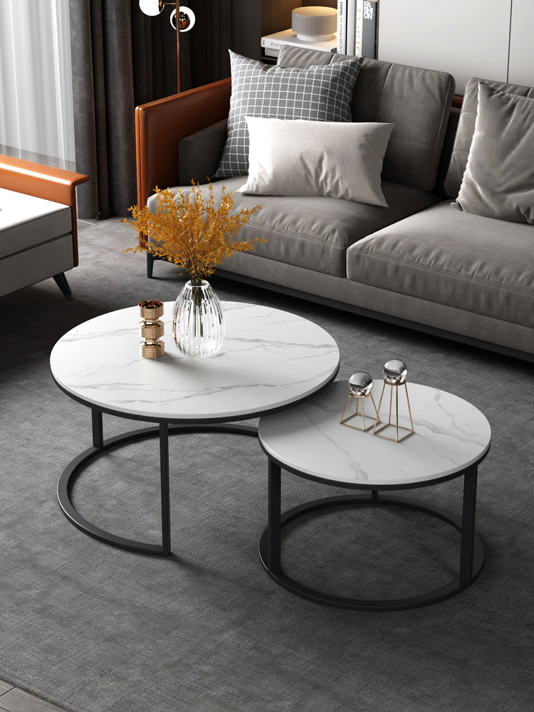 Milanese Cafe Coffee Table Set (Round Base)