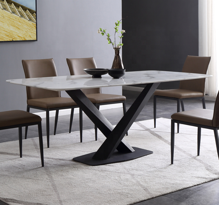 White Marble Dining Table - Model 714