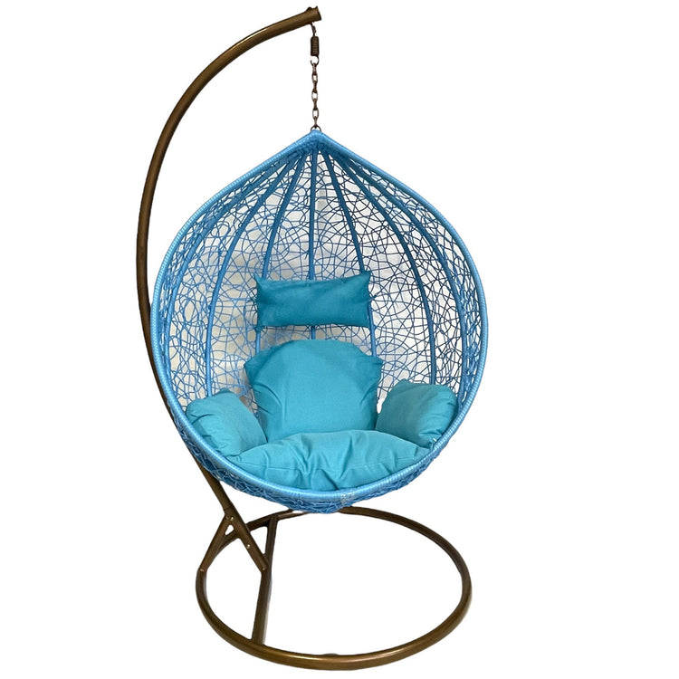 Sunny Side Up Blue Hanging Egg Chair with Cushion X Large