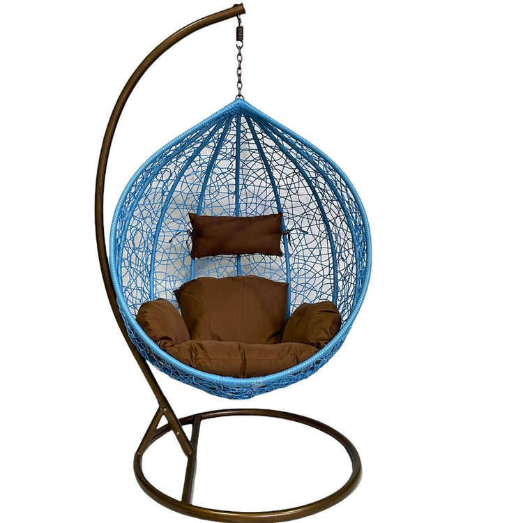 Sunny Side Up Blue Hanging Egg Chair with Cushion X Large