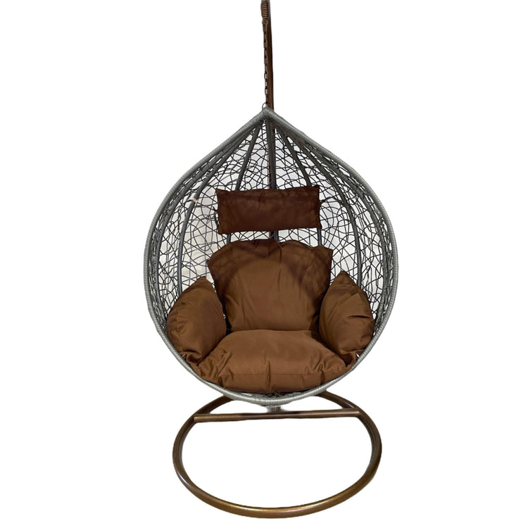 Sunny Side Up Grey Hanging Egg Chair with Cushion LARGE