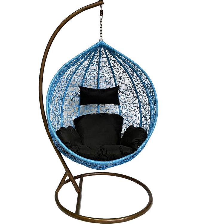 Sunny Side Up Blue Hanging Egg Chair with Cushion X Large