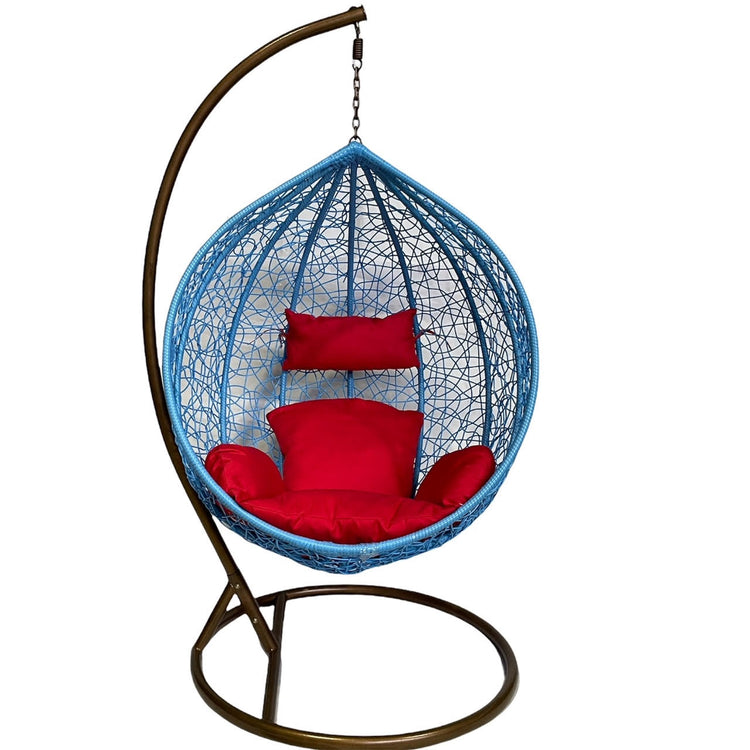 Sunny Side Up Blue Hanging Egg Chair with Cushion X Large