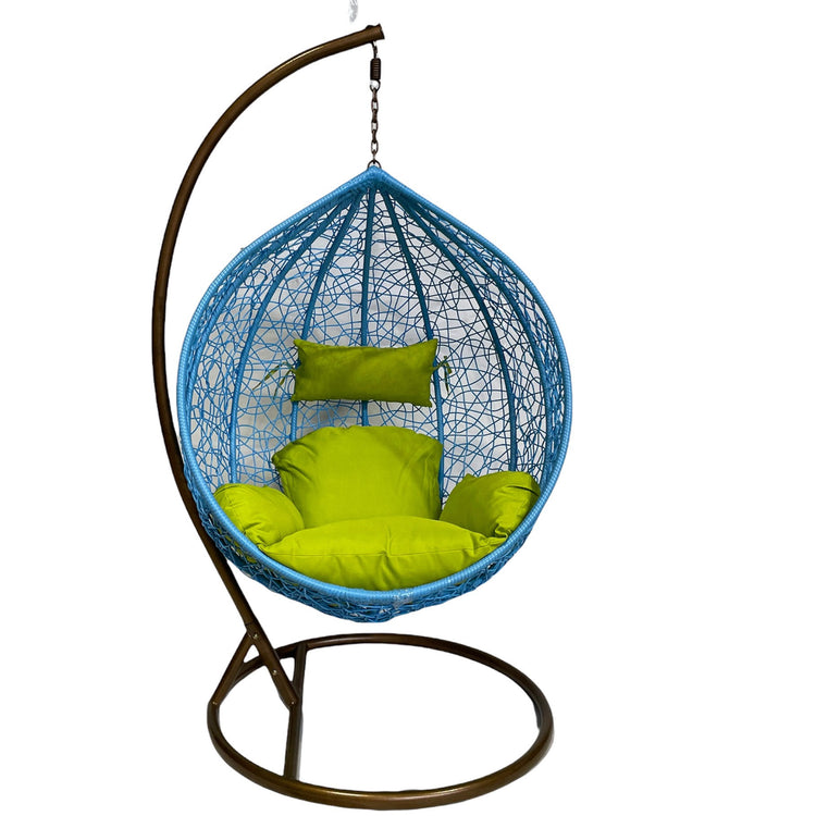 Sunny Side Up Blue Hanging Egg Chair with Cushion X Large