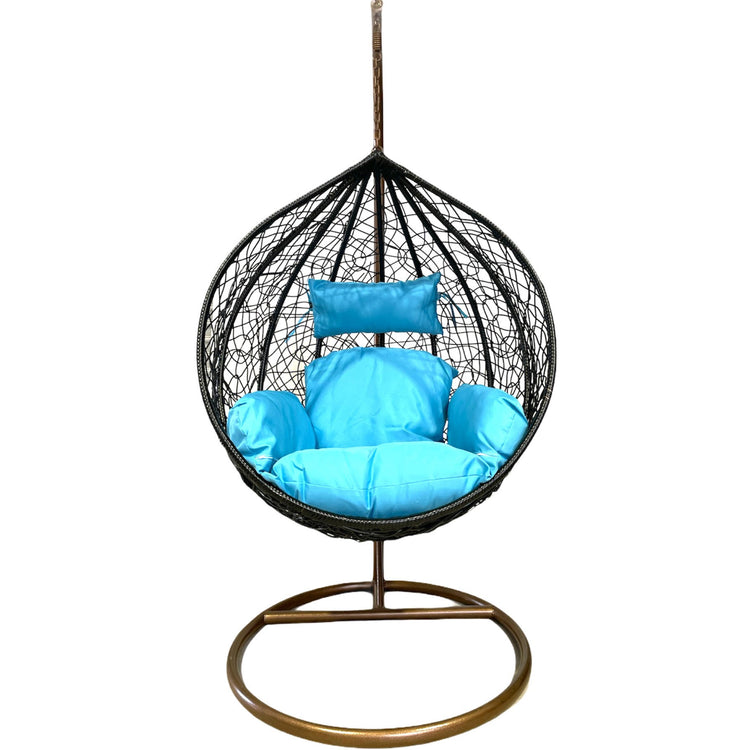 Sunny Side Up Black Hanging Egg Chair with Cushion LARGE