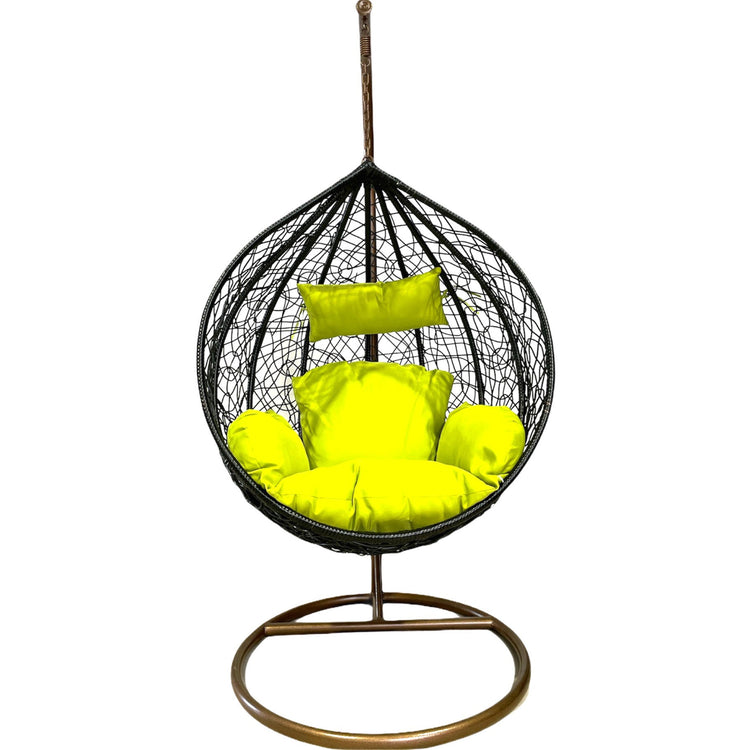 Sunny Side Up Black Hanging Egg Chair with Cushion LARGE