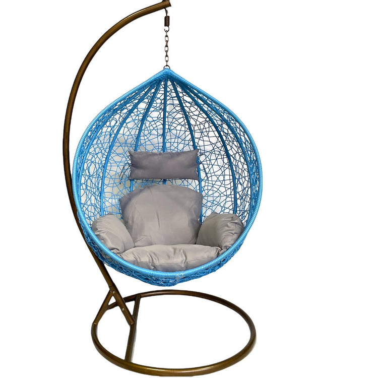 Sunny Side Up Blue Hanging Egg Chair with Cushion X Large