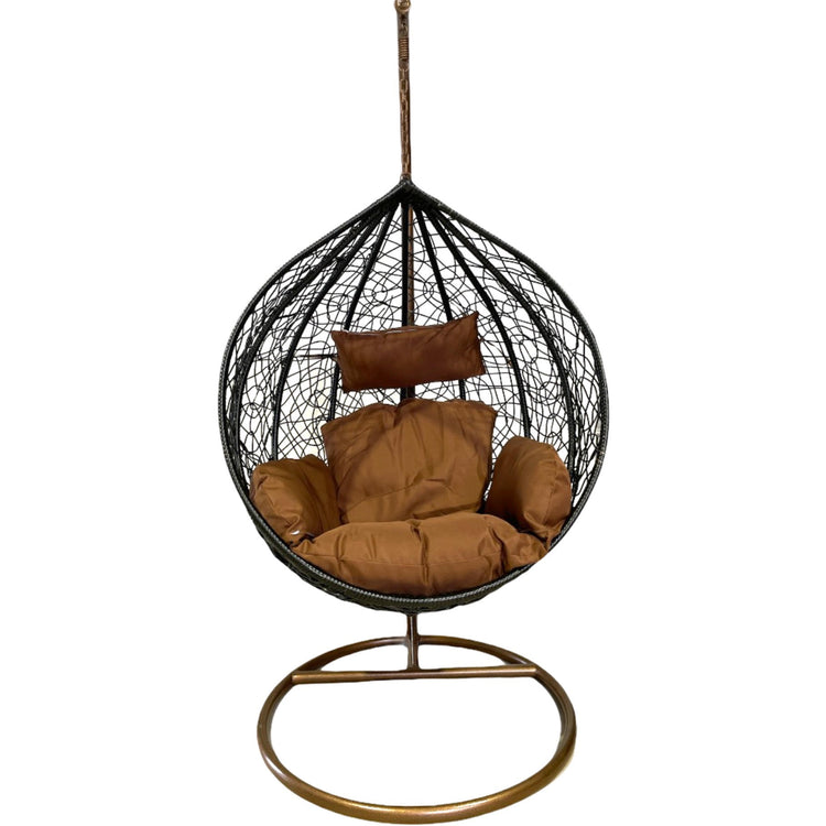 Sunny Side Up Black Hanging Egg Chair with Cushion LARGE