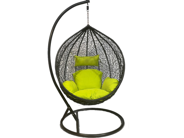 Sunny Side Up Black Hanging Egg Chair With Cushion X LARGE