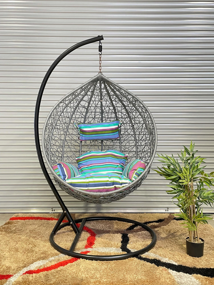 Sunny Side Up Grey Hanging Egg Chair with Cushion X LARGE