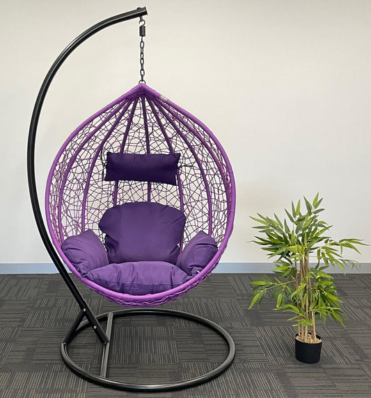 Sunny Side Up Purple Hanging Egg Chair with Cushion X LARGE