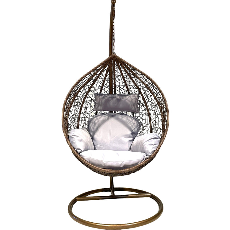 Sunny Side Up Brown Hanging Egg Chair with Cushion LARGE