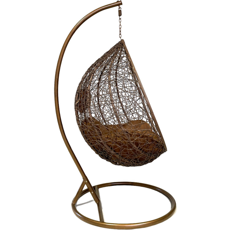 Sunny Side Up Brown Hanging Egg Chair with Cushion X LARGE