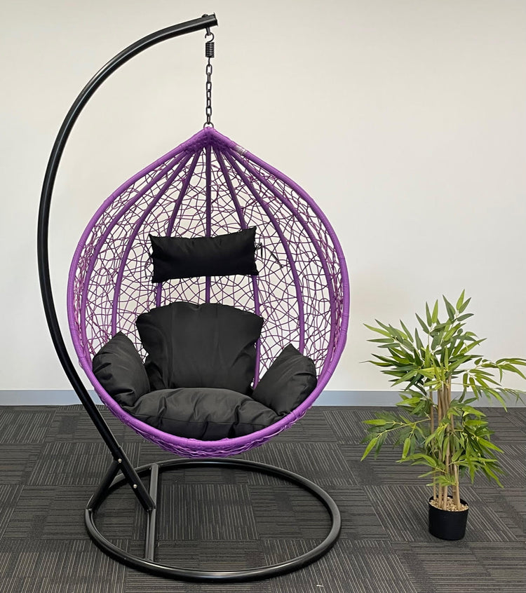 Sunny Side Up Purple Hanging Egg Chair with Cushion X LARGE