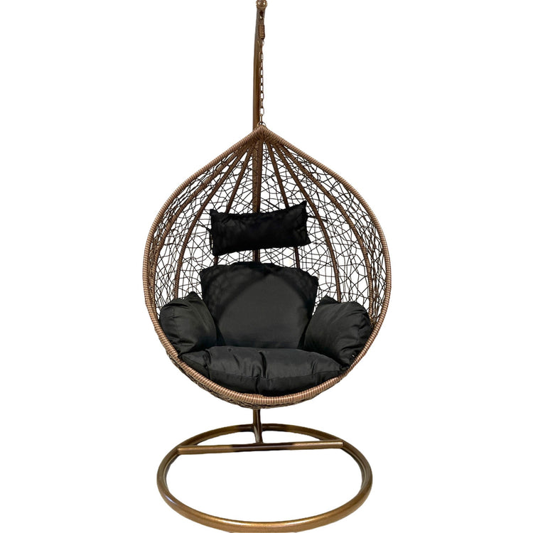 Sunny Side Up Brown Hanging Egg Chair with Cushion LARGE
