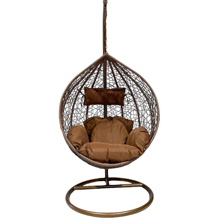 Sunny Side Up Brown Hanging Egg Chair with Cushion LARGE